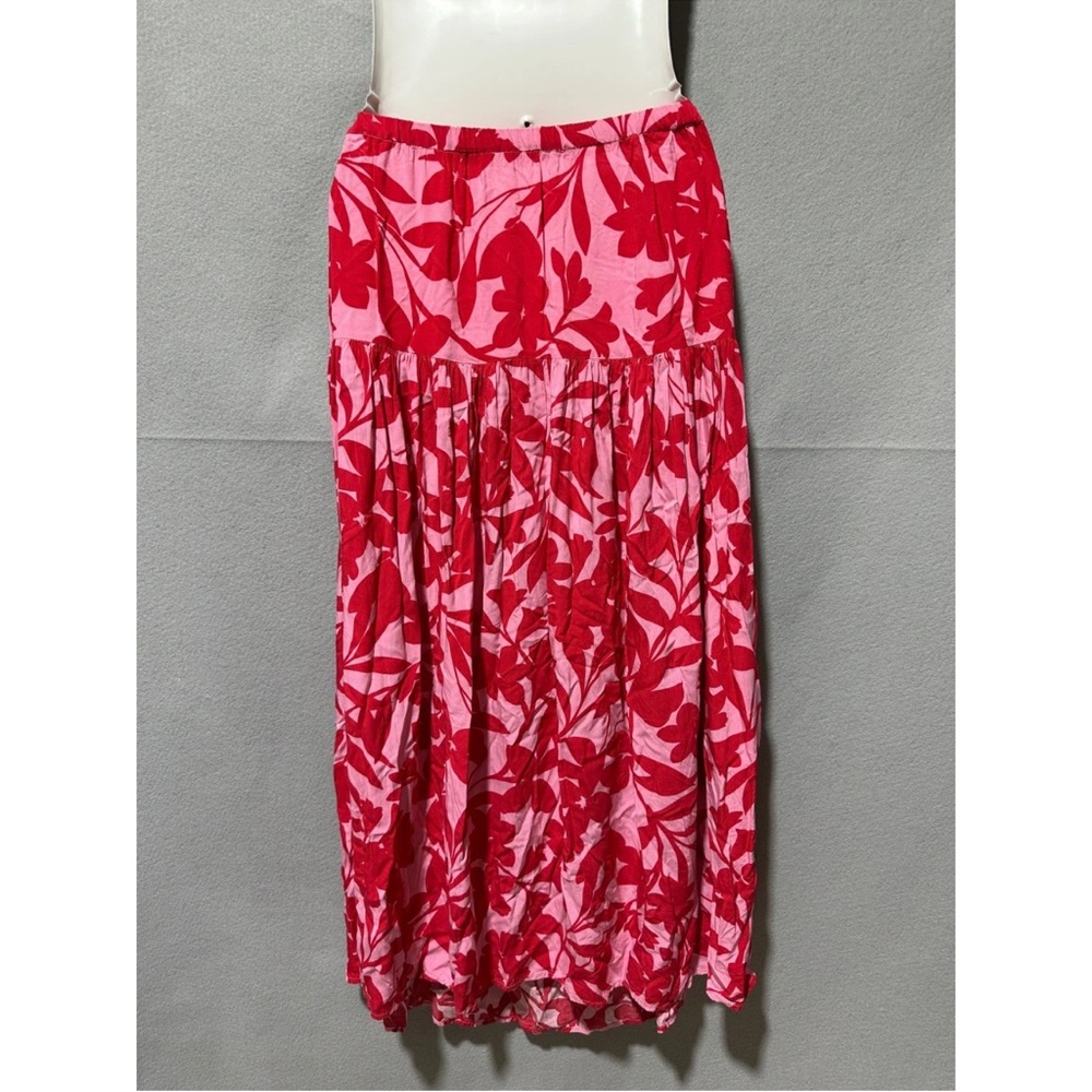 Floral Red and Pink Women's Skirt Abel the Label LARGE - Picture 5 of 13